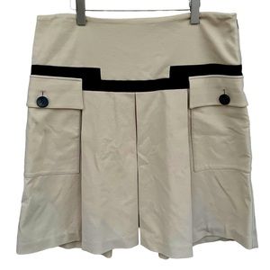 Diane Von Furstenberg Pleated Skirt Beige and Black Size 8